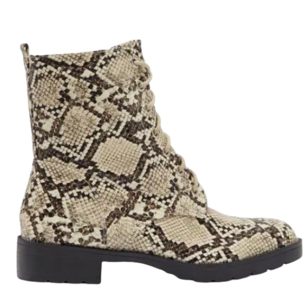 Coconuts By Matisse Snake Print Combat Boot